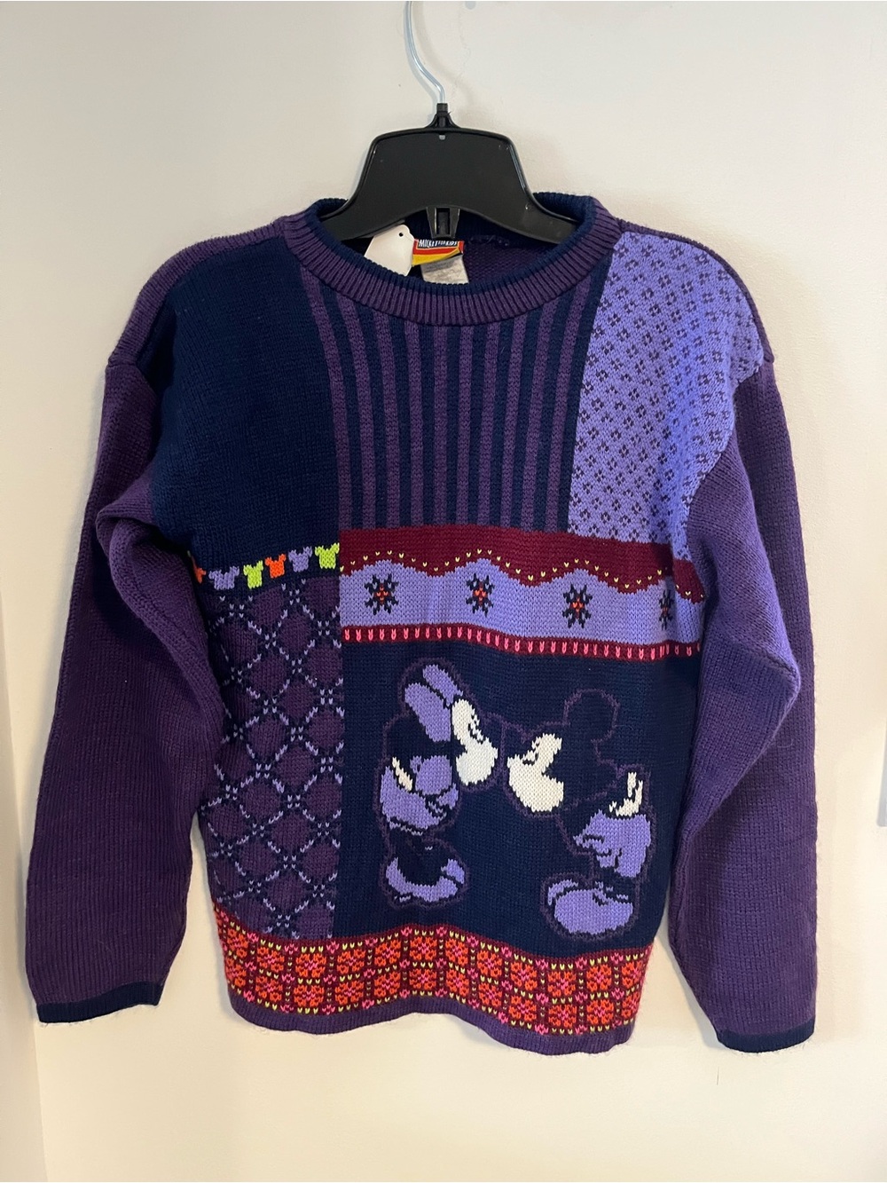 Vintage Purple Mickey Mouse Disney Year 2000  Sweater Size L